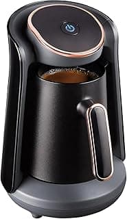 300ml 400W Turkish Coffee Maker, Removable Wireless Electric Coffee Pot, Smart One-Click Power Button, Electric Turkish Coffee Machine, Non-Stick Coating, Black/Gold