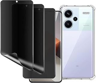 3 Pack for Redmi Note 13 Pro+ 5G Screen Protector with Clear Phone Case, Privacy Flexible TPU Film, Soft Screen Replacement, Anti-Spy Screen Protector Film for Redmi Note 13 Pro+ 5G
