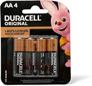 Duracell AA 1.5V Alkaline Batteries, LR6/MN15000, Long-Lasting, Pack of 4