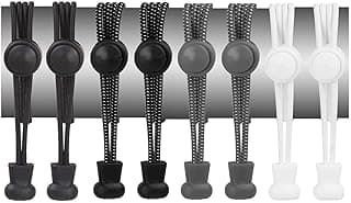 X spring X spring No Tie Shoelaces, 4 Pairs Flexible Shoe Strings for Running and Fitness Activities, Elastic No Tie Shoelace System Designed for Athletes and Hiking Enthusiasts