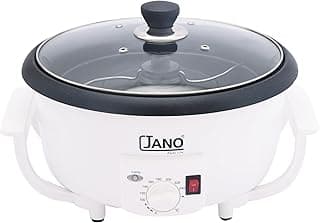JANO Electric Coffee Roaster with Glass Lid, Non-Stick, White 90653, 2 Year Warranty