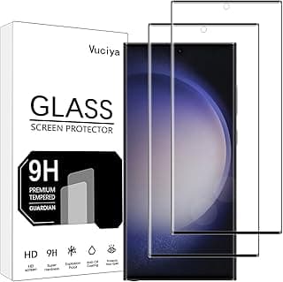 2 Pack Screen Protector for Samsung Galaxy S23 Ultra tempered glass 9H Hardness Full Coverage Film Anti-Scratch HD Clear Compatible with Galaxy S23 Ultra