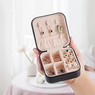 Mini Jewelry Organizer Box - Compact Storage for Rings, Earrings & Trinkets, Perfect for Travel & Home Use (Leopard print)