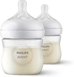Philips Avent Natural Response 125ml, 2 Baby Feeding Bottles, BPA Free Plastic