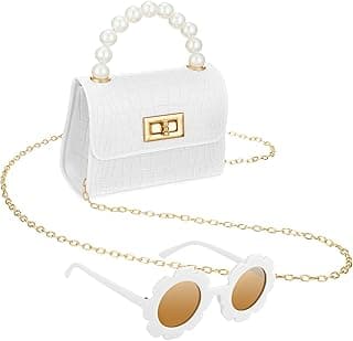 Excefore Excefore Mini Purse for Little Girls, Trendy Mini Bags and Tiny Handbag with Crocodile Pattern, Cute Crossbody Bags Princess Flap Kids Handbags with Round Flower Sunglasses