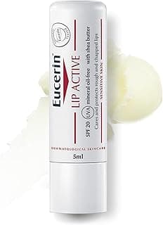 Eucerin pH5 Lip Active Balm with Dexpanthenol and Vitamin E, Lip Care for Rough Lips, UVA & UVB Protection, SPF 20, Soothes, Moisturizes and Protects, for Dry & Dehydrated Skin, 4.8 g