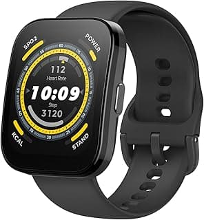 Amazfit Amazfit Bip 5 Smart Watch 46mm, GPS, Amazon Alexa Built-in, Bluetooth Calling, 10-Day Battery, Heart-Rate & VO2 Max, Sleep Health Monitoring, AI Fitness Tracker App, for Android & iPhone, Black
