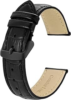 BISONSTRAP Watch Straps, Alligator Embossed Leather Watch Bands, Band Width- 18mm 20mm 22mm 24mm