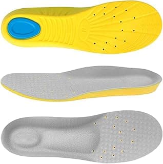 KASTWAVE Memory Foam Insoles, PU Sport Insoles, Comfortable Breathable, Shock Absorption Arch Support Insoles (Men 38-42.5/ Women 37-42)(Blue/Gray Color Random)