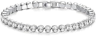 J.Rosée Fashion Jewelry Swarovski Elements Crystal Silvery Round cut Bracelet for Women Gift Packing JR-1230