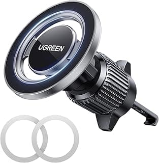 UGREEN MagSafe Car Mount Magnetic Car Phone Holder, [360° Rotation Stable], One-hand Auto Lock, No Blocking Vent Mobile Holder Accessories, Fit for iPhone 17/16/15/14, Samsung S25/24/23/Z Flip (Grey)