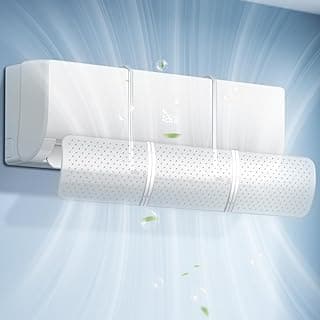 Air Conditioner Deflector,Split Air Conditioner Deflector,موجه هواء مكيف سبلت, شفاف,without Punching for Wall,Adjustable Size to Fit all Types & Sizes of Air Conditioners,Transparent
