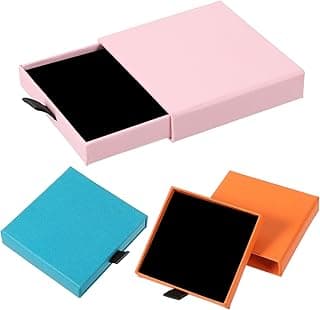 TERRIFI 3 PCS Small Gift Boxes with Lids – Jewelry Storage Boxes for Bracelets, DIY Wedding, Christmas, Anniversary & Birthday Gifts (Pink, Orange, Blue)