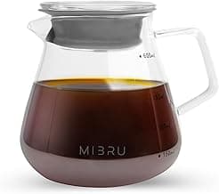 Coffee server jug 600ML V60 coffee set Clear Heat Resistant Glass Range Coffee Server Pour Over Coffee Tea Server Pot Carafe Hand Drip Coffee Jug Decanter Transparent Kettle Coffee Maker Teapot