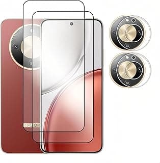 Screen Protector for Honor X9D 5G: [2+2] 2 Pack Tempered Glass Screen Protector & 2 Pack Camera Lens Protector - 9H Hardness HD Anti-Scratch Protective Film (Clear, Honor X9D 5G)