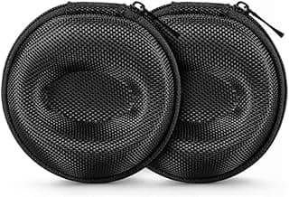 Oasisgalore Pack of 2 Zipper Travel Watch Cases Single Watch Storage Boxes for Wristwatches and Smart Watches up to 50mm (Black)