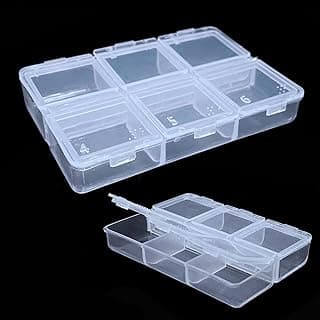 1pcs Adjustable 1-24 Grids Compartment Jewelry Box Transparent Plastic Storage Boxes Container Earring Organizer Case (Style6)