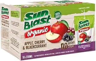 Sun Blast Apple & Cherry & Blackcurrant Juice, 10x 200 ml, White