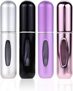 Skogfe SHOWAY Portable Mini Refillable Perfume Atomizer Bottle, Scent Pump Case, Travel 4 Pcs Pack of 5ml