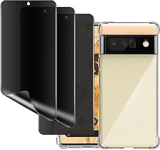 3 Pack for Google Pixel 6 pro Screen Protector with Clear Phone Case, Privacy Flexible TPU Film, Soft Screen Replacement, Anti-Spy Screen Protector Film for Google Pixel 6 pro