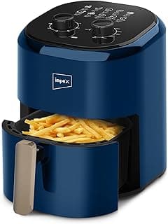 Impex Air Fryer 4.5 Liter Includes 25 Liners, Cool touch handle, Non-Stick Basket, Overheat protection,60 Mins Timer, Oil-free Cooking, Fry, Grill, Roast, Steam &Bake, 2-Years Warranty-AF 4500