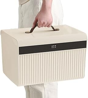 Storage Box with Lock,Large Storage Box with Password Lock - Double Layer Container Jewelry Organizer for Wallet Cash Document Personal Items Office Home Apartment Dorm Travel