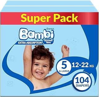 Sanita Bambi, Size 5, XL, 12-22 Kg, Super Box, 104 Diapers