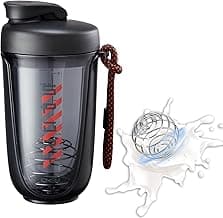 EYSOO Protein Shaker Bottle 20 oz Shaker Bottle for Protein Mixes Leakproof BPA Free Protein Shaker with Blender Ball for Gym Fitness (Black)