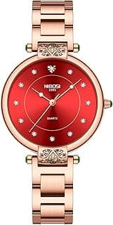 NIBOSI Women Watches Analog Rose Gold Stainless Steel Slim Strap Women's Watch for Girls Ladies Diamond Studded with Stylish Watches Water Resistant