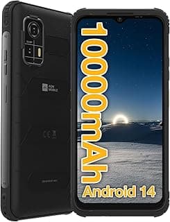 AGM H MAX Rugged Smartphone Unlocked, 4G Robust Mobile Phone with 10000mAh Battery, Android 14, 4GB+128GB, 6.56” HD+ Display, IP68/IP69K, Face ID, Dual SIM, NFC