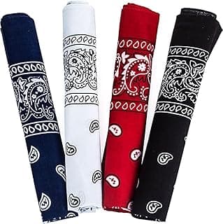 calma Bandanas for Men & Women, Paisley Bandanas, Bandanas for Face Mask, 4 Pack, 100% Cotton Bandanna by calma