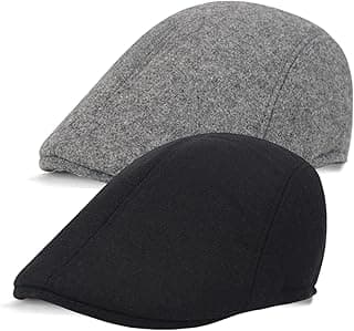 BIGTHREE 2 Pcs Flat Cap, Men's Flat Caps, Mens Flat Cap, Flat Caps for Men Uk, Peaky Blinders Hat Duckbill Hat Outdoor Golf Cap, Cap Hunting Hats for Men, Women, Golf, Fishing, Shooting, As the