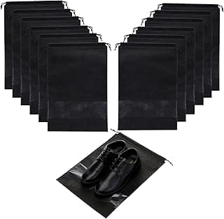 Red Dot Gift Pack of 20 Black Non-Woven Storage Bags, Shoe Bags,Shoe Organizer