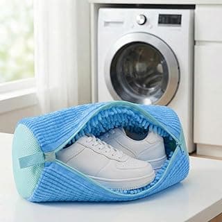 Shoe Washing Machine Bag for Sneakers and Shoes, Laundry Shoe Bag with Washer and Dryer, Zipper and Reusable Shoe Cleaning Bag(Blue)