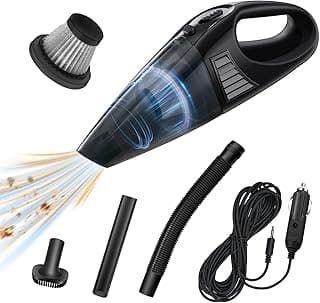 ROYALSTAR Portable Handheld Car Vacuum Cleaner High Power 12V DC with 3Pcs Washable and Removable Accessories for Car, 3-Meter Extension Cord for Travel, RV Camper Full Car Detail Cleaning