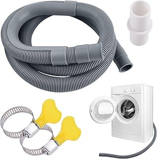 NALACAL Universal Drain Hose Extension Pipe Kit, Washing Machine Hose Extension, Replacement Drain Hose Extension for Tumble Dryer Machine, Dishwasher & Other Applications, 2m (2m)