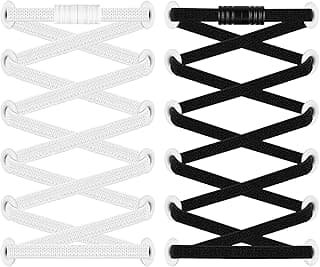 Zoye 2 Pairs Elastic Shoe Laces - Elastic No Tie Shoe Laces for Kids&Adults Sneakers Shoes