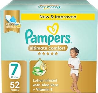 Pampers Ultimate Comfort, Size 7, 15+ kg, Giant Saving Box, 52 Diapers