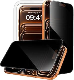 JETech 360 Degree Privacy Screen Protector for iPhone 17 Pro Max 6.9-Inch, 4-Way Anti-Spy Tempered Glass Film with Easy Installation Tool, 2-Pack