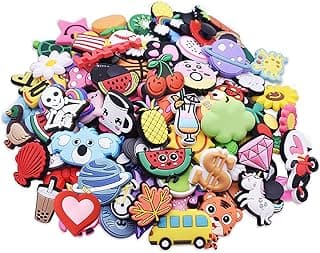 Arabest Shoe Decoration Charms for Croc, Croc Pins for Shoes Sandals Buckle Party Birthday Gift Charms Bracelet Wristband Decorations for Adult Men Women Kids 100 Pcs Random Different, Plastic