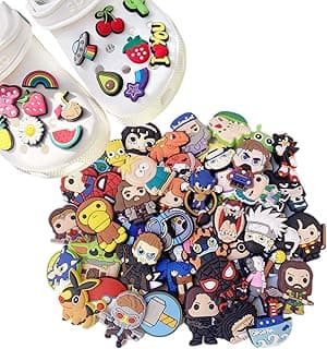 FLAFARY 100pcs Cartoon Shoe Charms, for Clog Decoration Cartoon Anime Charms Shoe Accessories, Cartoon Pvc Shoe Charms Decoration for Kids Teens Boys Girls Men Women Party Birthday Gifts