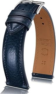 Getalia Italian leather Watch Band Tuscany Natural Vegetable-Tanned Full Grain Genuine Leather,18mm 19mm 20mm 21mm 22mm Quick Release Replacement Watch Straps for Men and Women Thick and Soft
