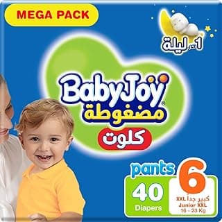 Babyjoy Culotte, Size 6, Junior XXL, 16-23 Kg, Mega Pack, 40 Diaper Pants