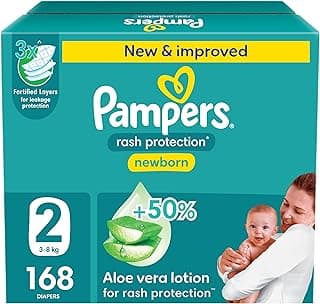 Pampers Rash Protection, Size 2, 3-8 kg, Giant Box, 168 Diapers