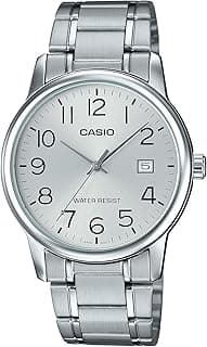 Casio Mens Quartz Watch, Analog Display and Stainless Steel Strap MTP