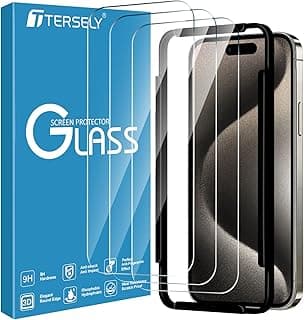 T Tersely [3 Pack] Screen Protector for iPhone 15 Pro Max(6.7 inch), Tempered Glass with Installation Alignment Frame,Case Friendly