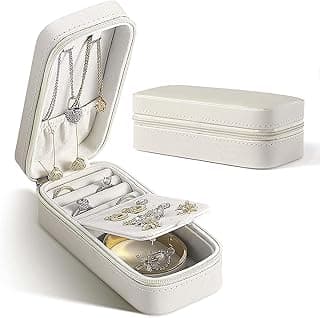 Khazna Khazna Jewelry Box, Jewelry Holder, Small Travel Jewelry Box, Travel Mini Organizer, Storage Case Mini Travel Case, for Earrings, Rings, Necklaces, Bracelets, Gifts for Women and Girls