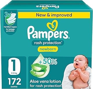 Pampers Rash Protection, Size 1, 2-5 kg, Giant Box, 172 Diapers