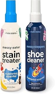 SYOSI Multi-Purpose Fabric and Shoe Cleaner Kit Professional Stain Remover Solution for Clothing Carpets and Sneakers Dual Purpose Formula for Leather Mesh and Textile Pack of 2 Pieces