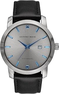 Geoffrey Beene Mens Watch - Stainless Steel Mesh Band Quartz Movement Analog Watch for Men, Gift for Men, Formal or Business Casual Minimalist Wrist Watches 42mm